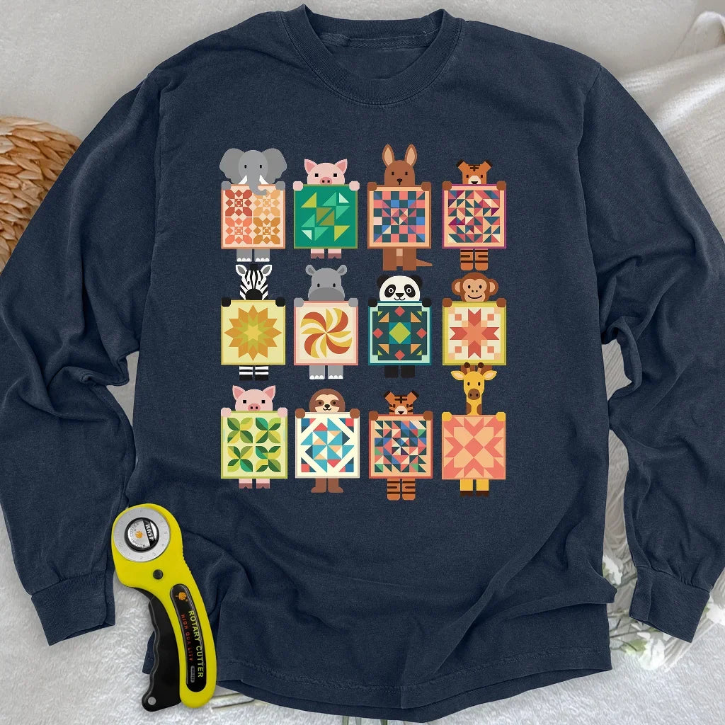 Woodland Patchwork Crew Long Sleeve T-shirt