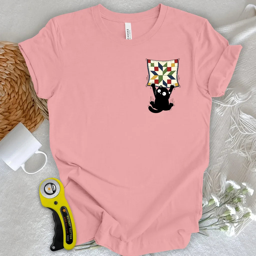 Clingy Quilt Cat Logo T-shirt