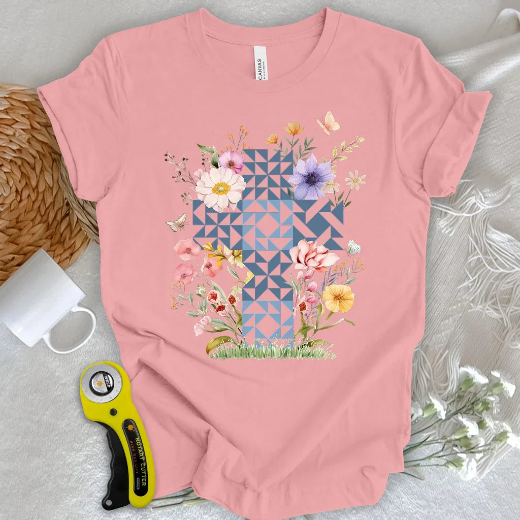 Floral Faith Quilt T-Shirt