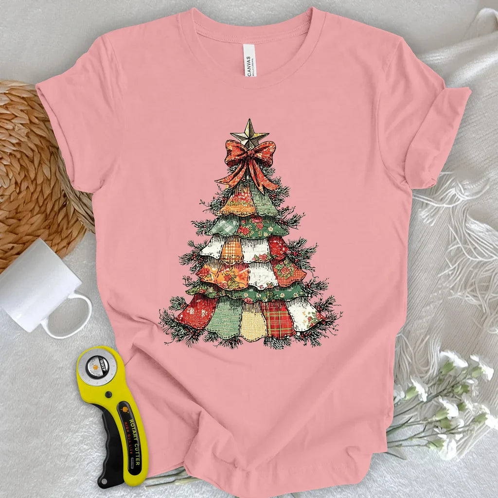 Patchwork Xmas Tree T-shirt