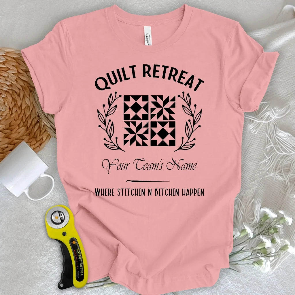 "Custom Name" Quilt Retreat T-shirt