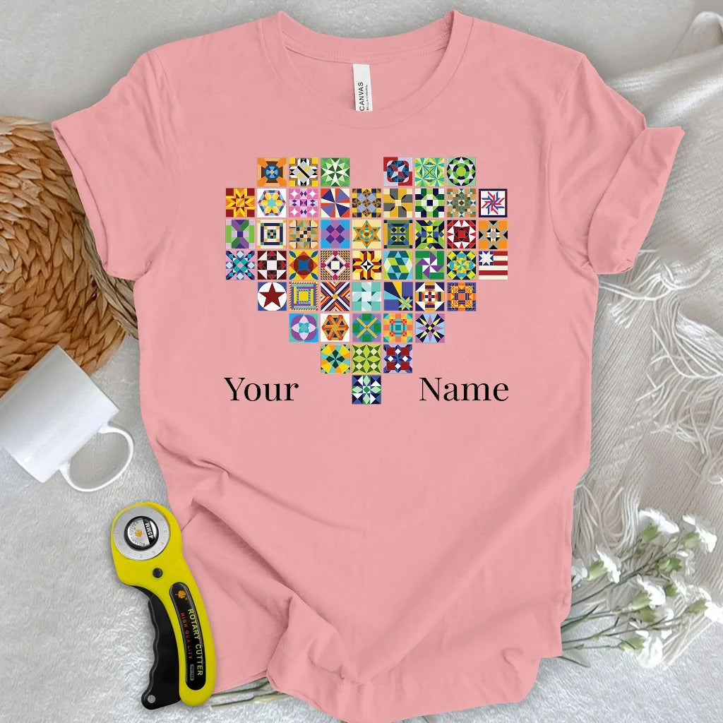 "Custom Name" States of quilt T-shirt