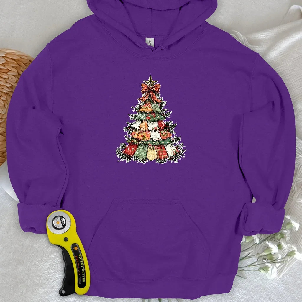 Patchwork Xmas Tree Hoodie