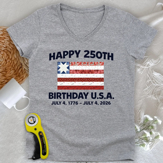 250 Years Pieced with Pride Lady V-neck