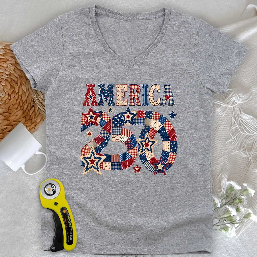 America 250 Lady V-neck