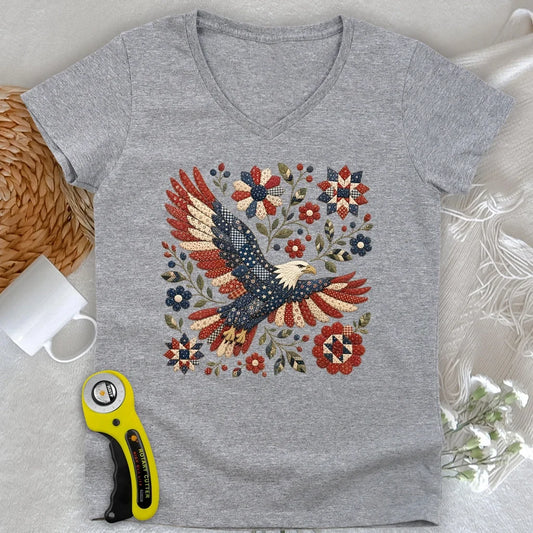 American Eagle Appliqué Lady V-neck