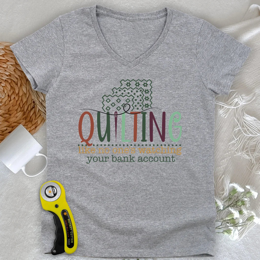 Bank Account? I Bought Fabric Lady V-neck