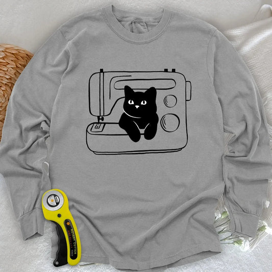Black cat machine Long Sleeve T-shirt