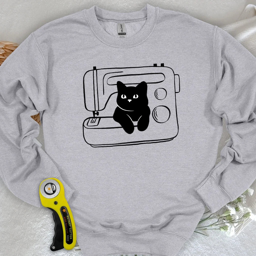 Black cat machine Sweatshirt
