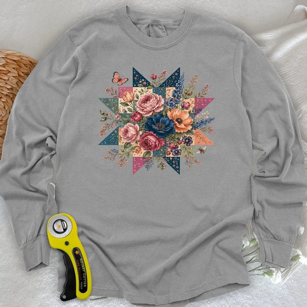 Blooming Patchwork Star Long Sleeve T-shirt