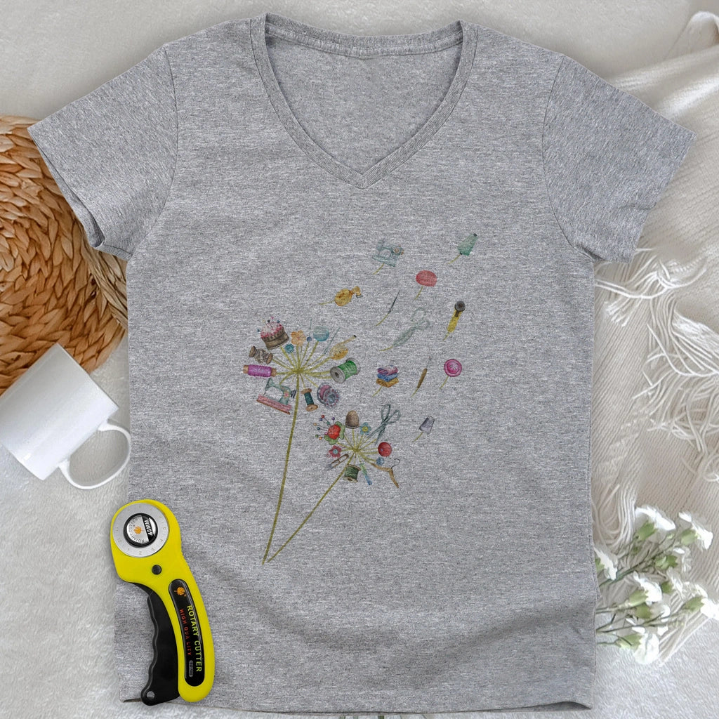 Crafted To Bloom Lady V-neck