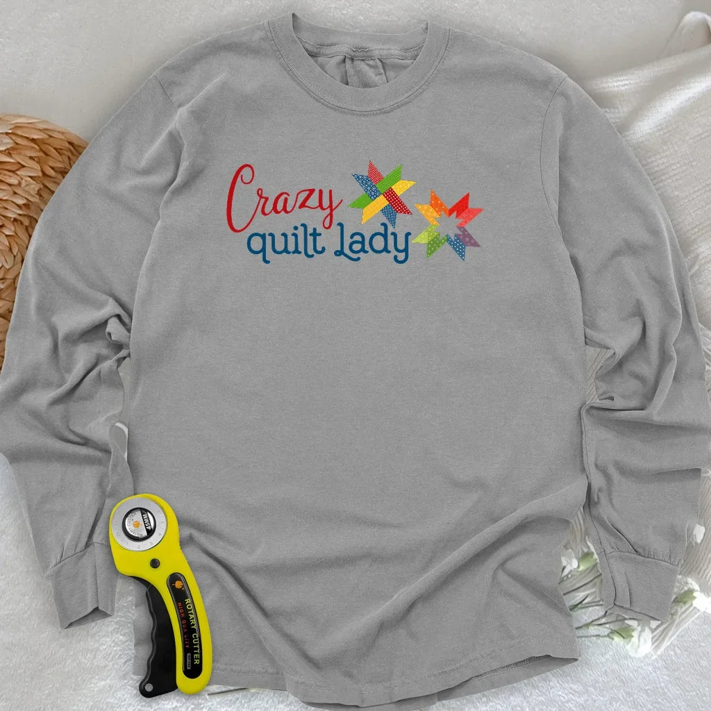 Crazy quilt lady Long Sleeve T-shirt