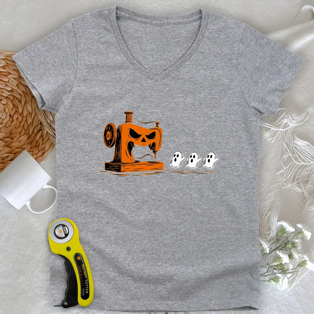 Demon Stitch Machine Lady V-neck