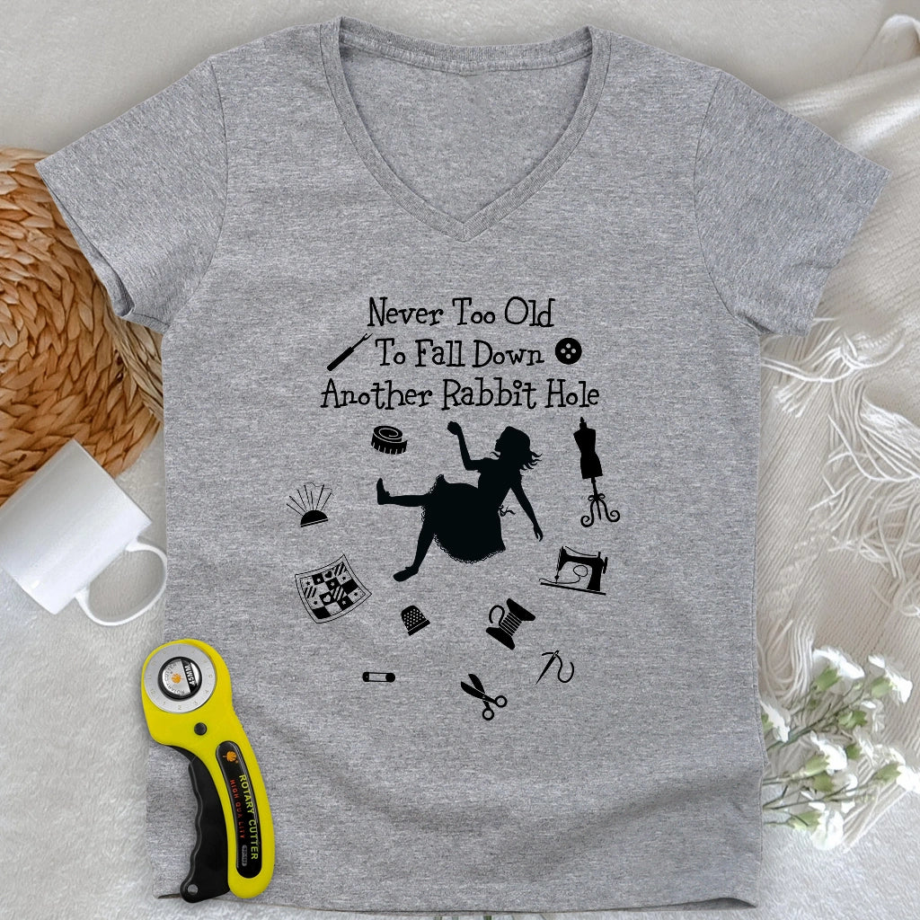 Down The Rabbit Hole Lady V-neck