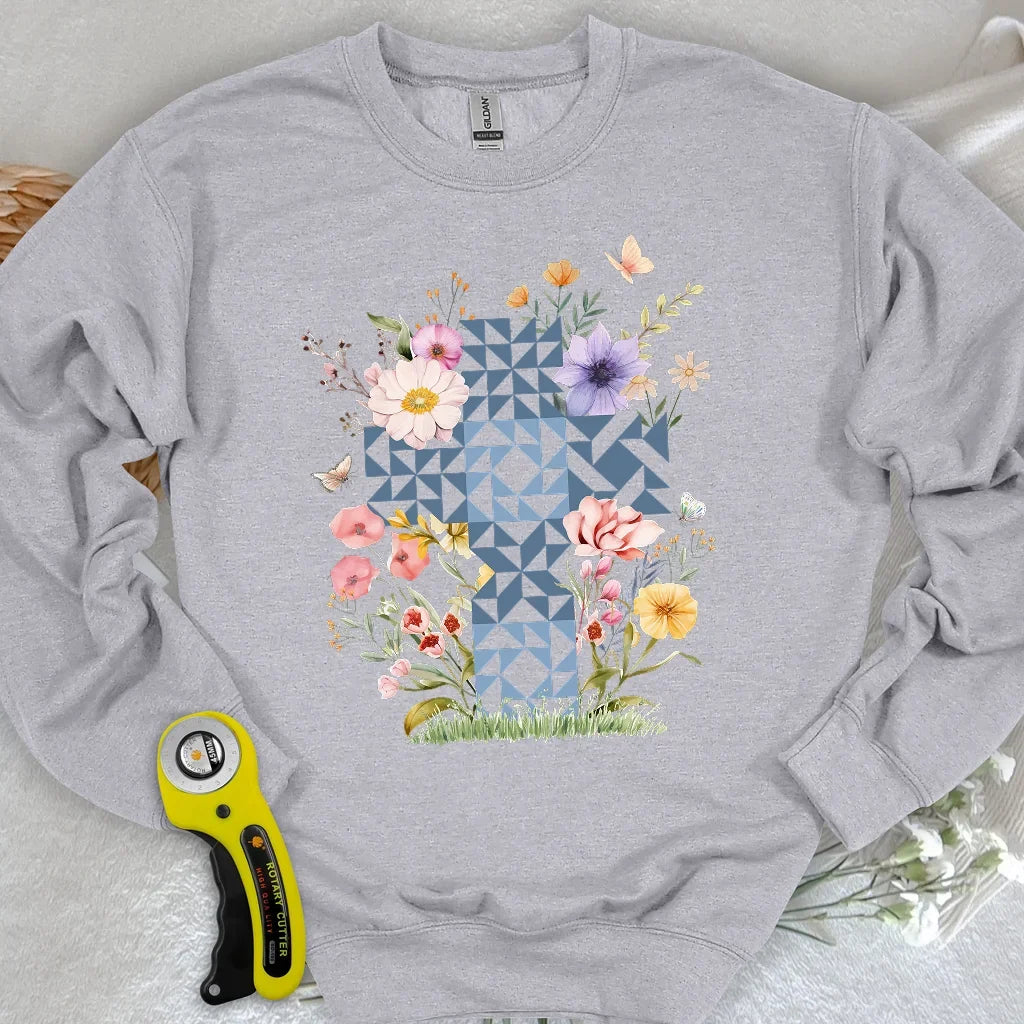 Floral Faith Quilt Sweatshirt