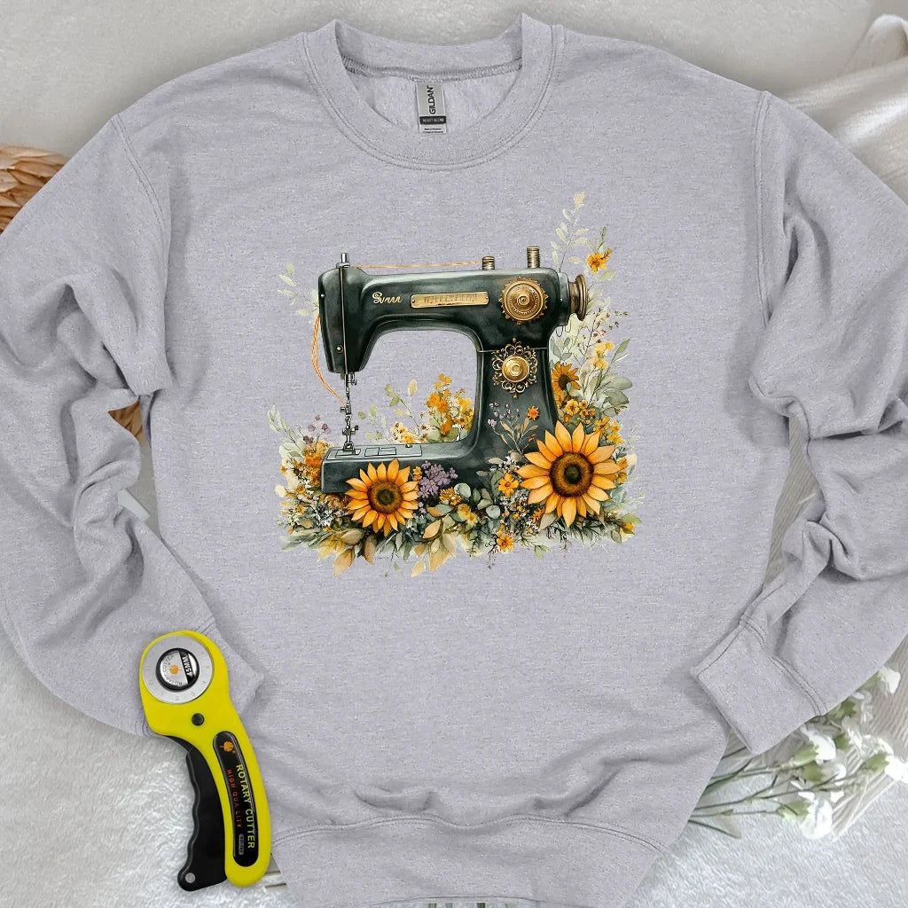 Floral Sewing Machine Sweatshirt
