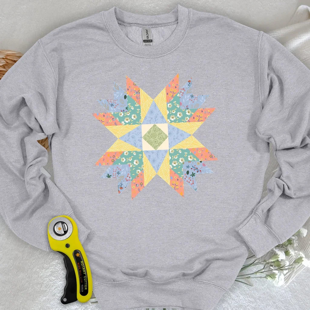 Floral Star Quilt Sweatshirt
