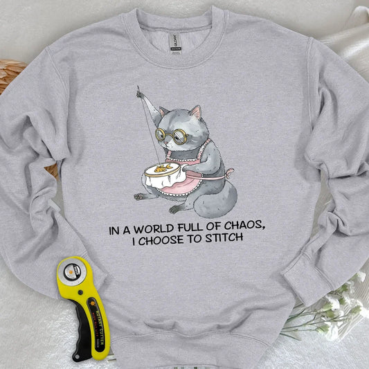 Granny Cat Sewist Sweatshirt