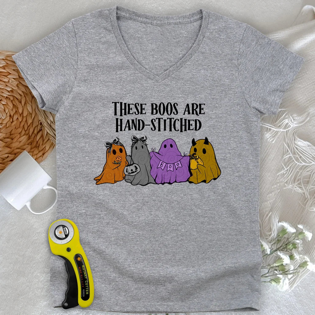 Hand-Stitched Boos Lady V-neck