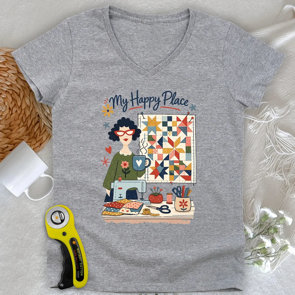 My Happy Place Lady V-neck