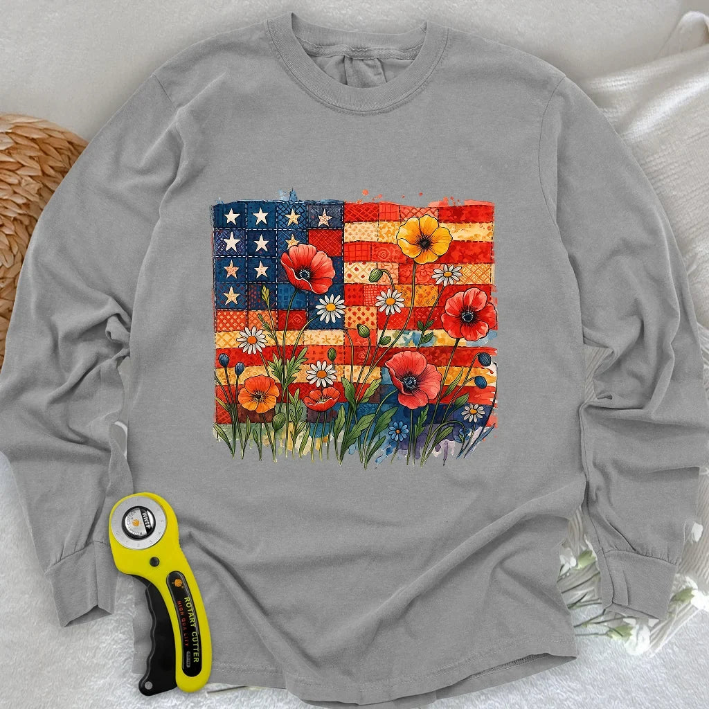 Patchwork Floral Long Sleeve T-shirt
