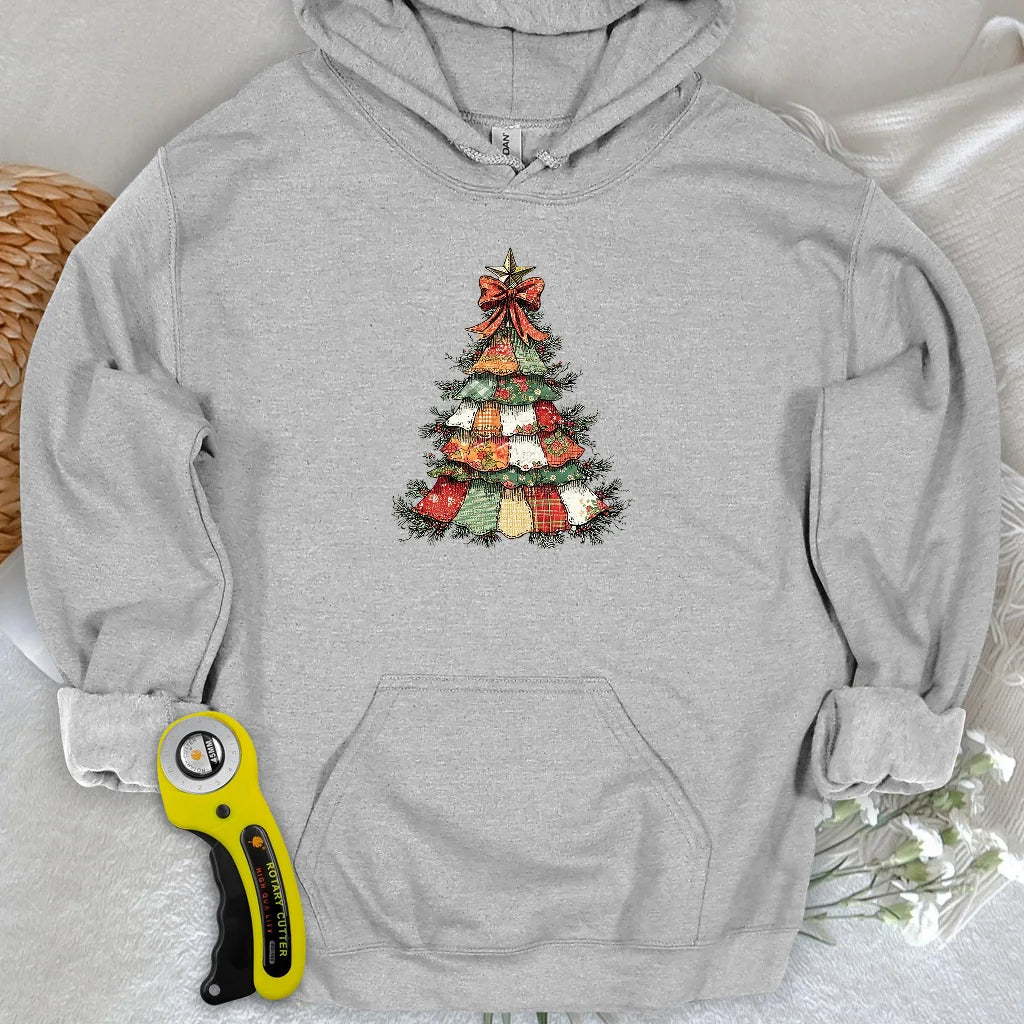 Patchwork Xmas Tree Hoodie