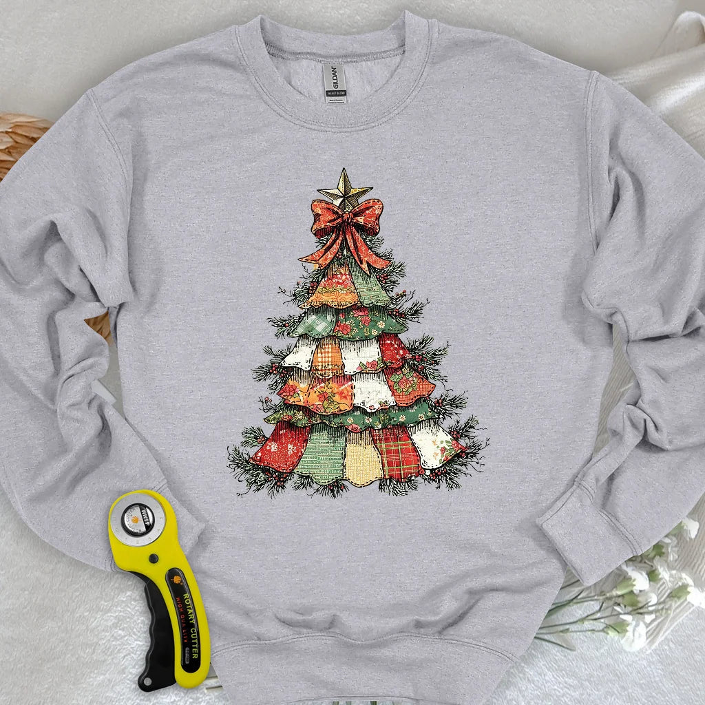 Patchwork Xmas Tree Sweatshirt