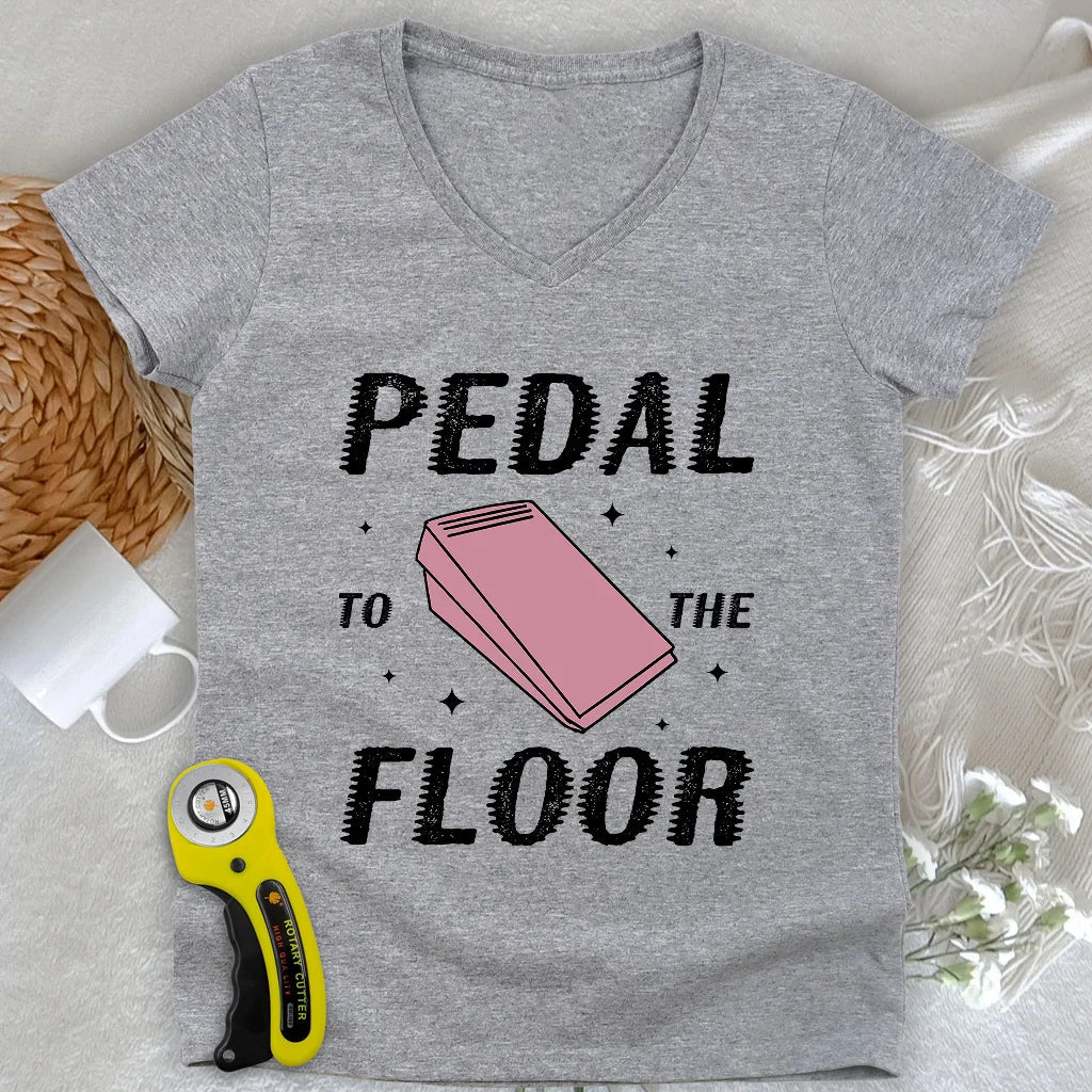 Pedal to the Floor Lady V-neck