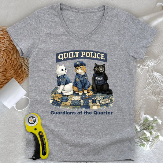Quilt Police Lady V-neck