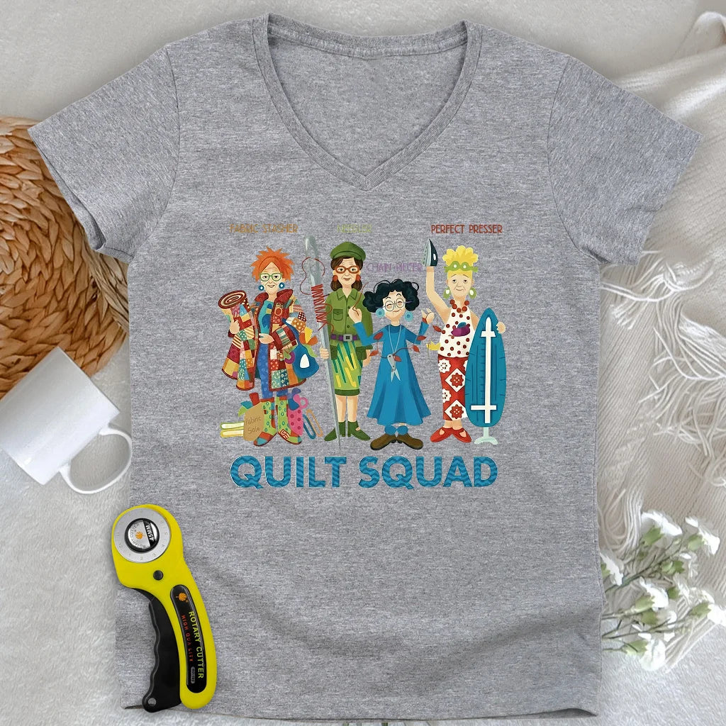 Quilt Squad Lady V-neck