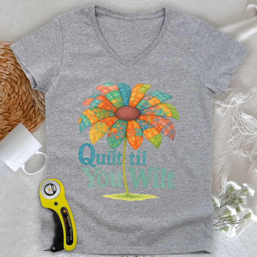 Quilt Wilt Lady V-neck