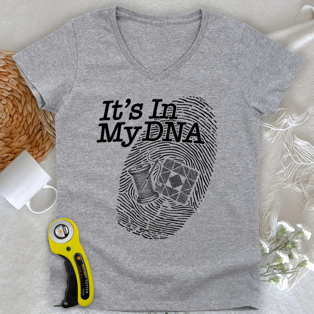Quilting DNA Lady V-neck