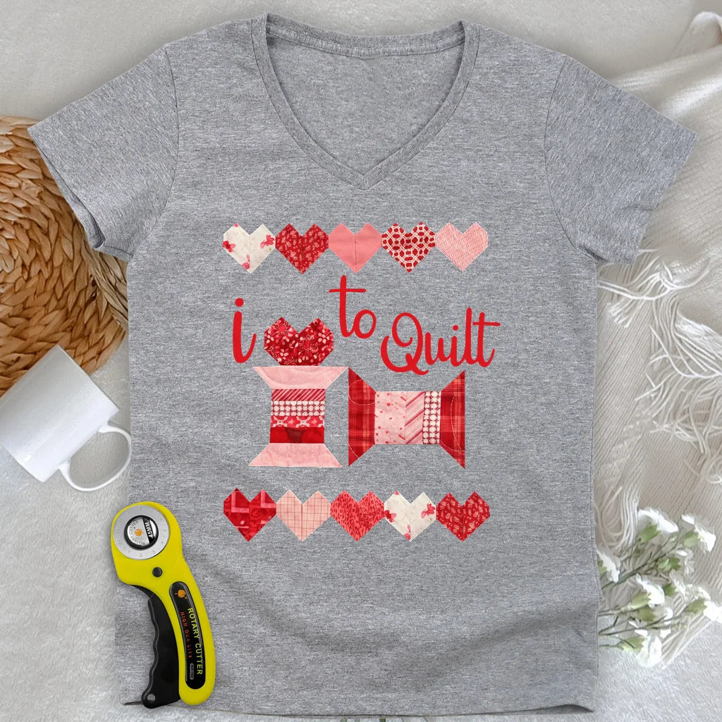 Quilting Love Lady V-neck