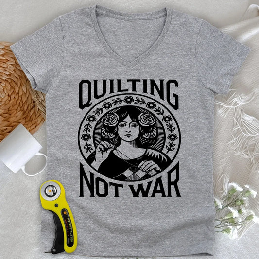 Quilting Not War Lady V-neck