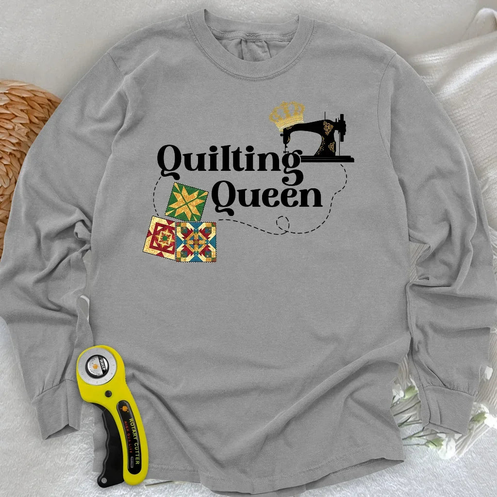 Quilting Queen Long Sleeve T-shirt