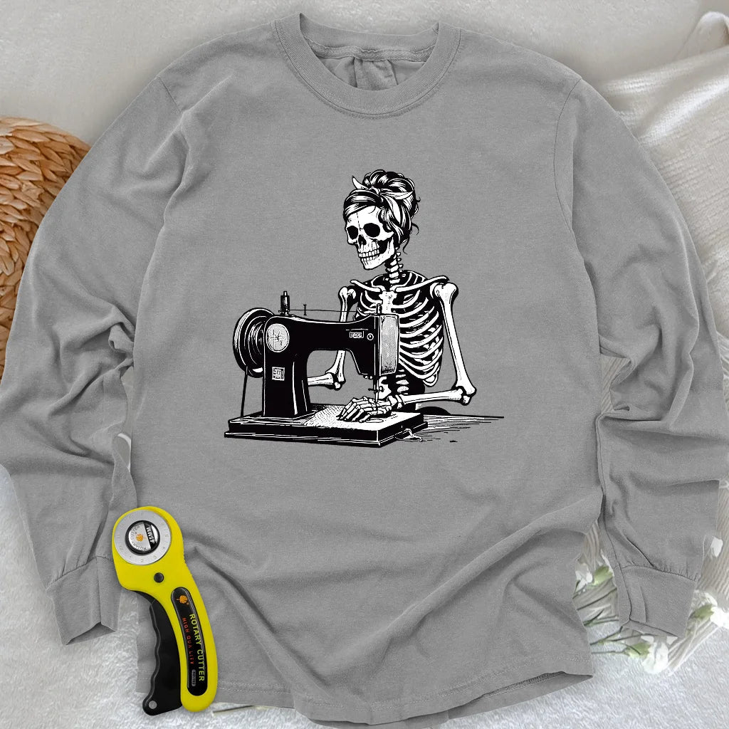 Quilting Skeleton Long Sleeve T-shirt