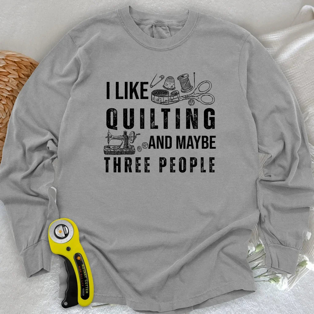 Quilting & 3 People Long Sleeve T-shirt