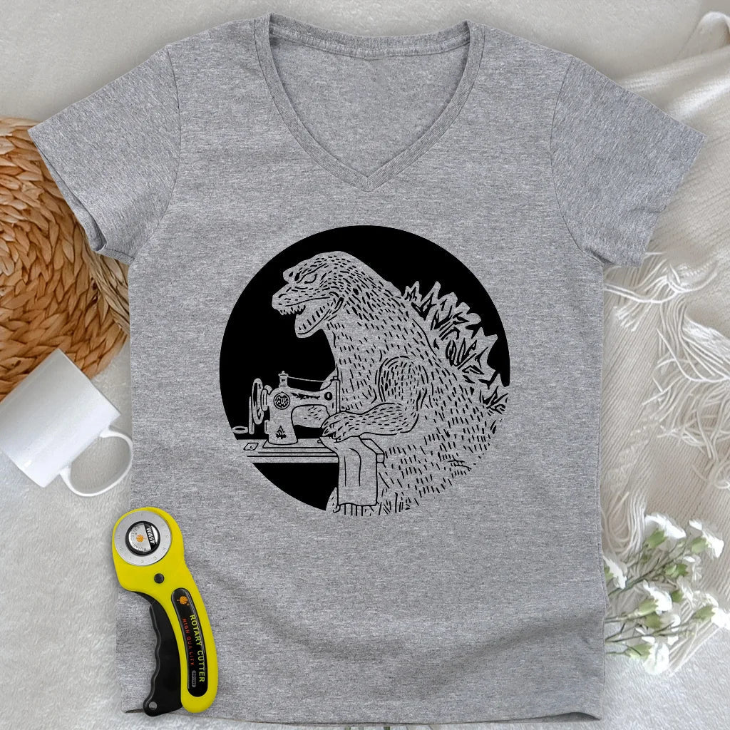 Quiltzilla Lady V-neck