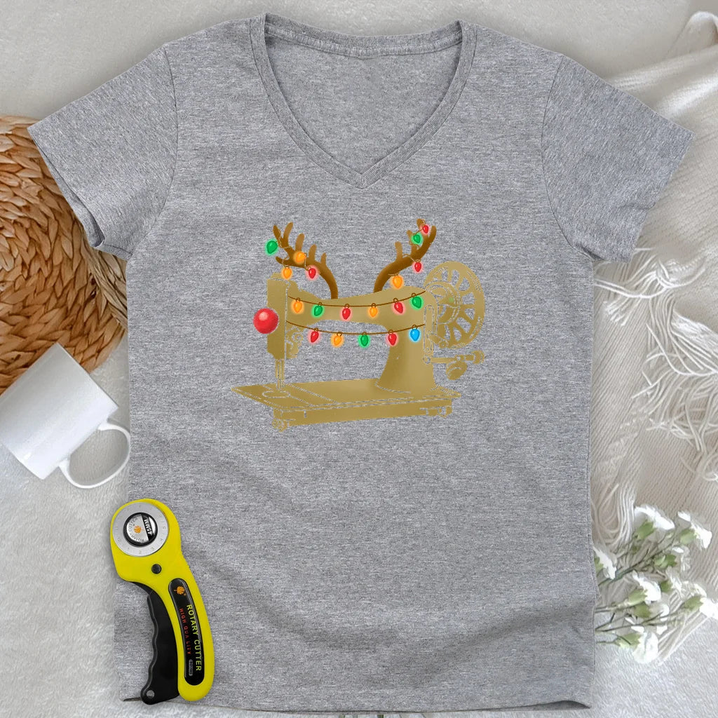 Reindeer Stitches Lady V-neck