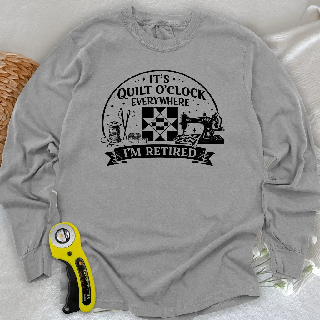 Retired Quilter Long Sleeve T-shirt