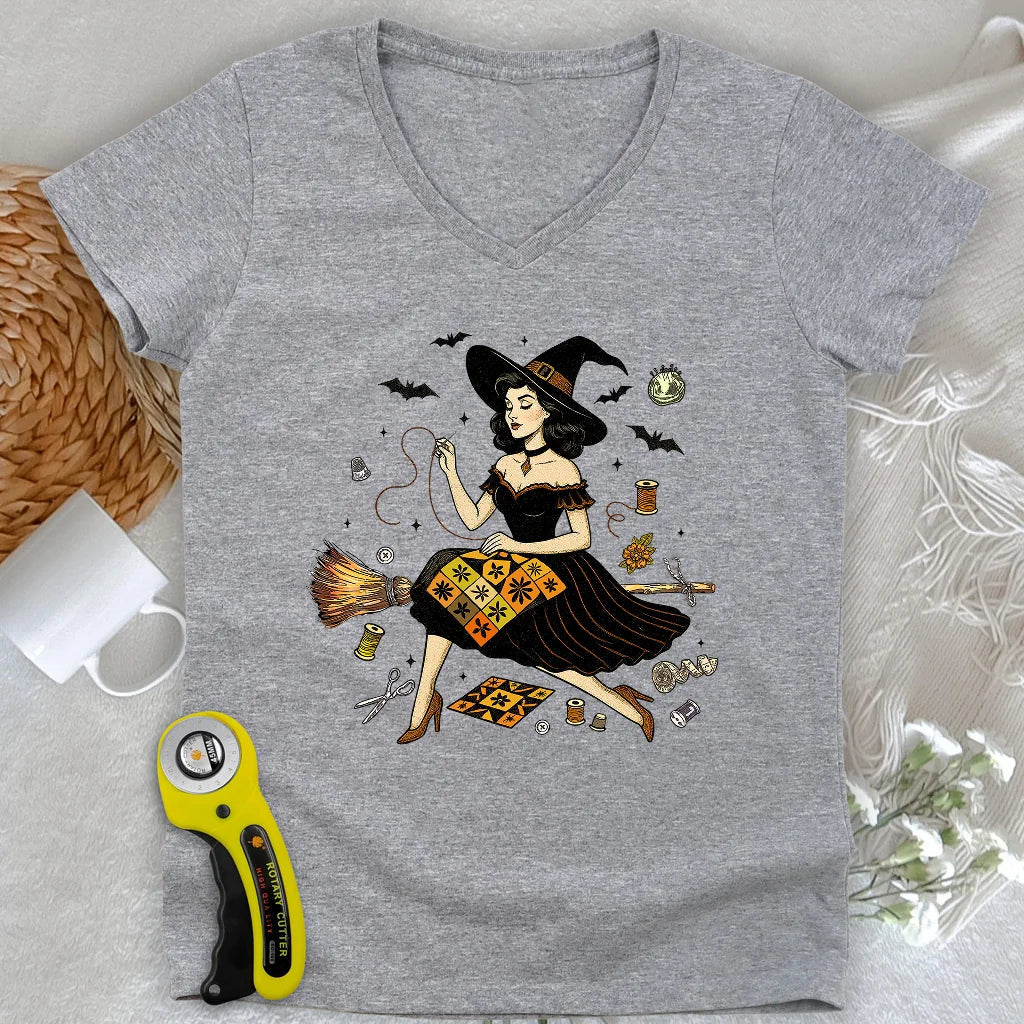 Salem Witch Lady V-neck
