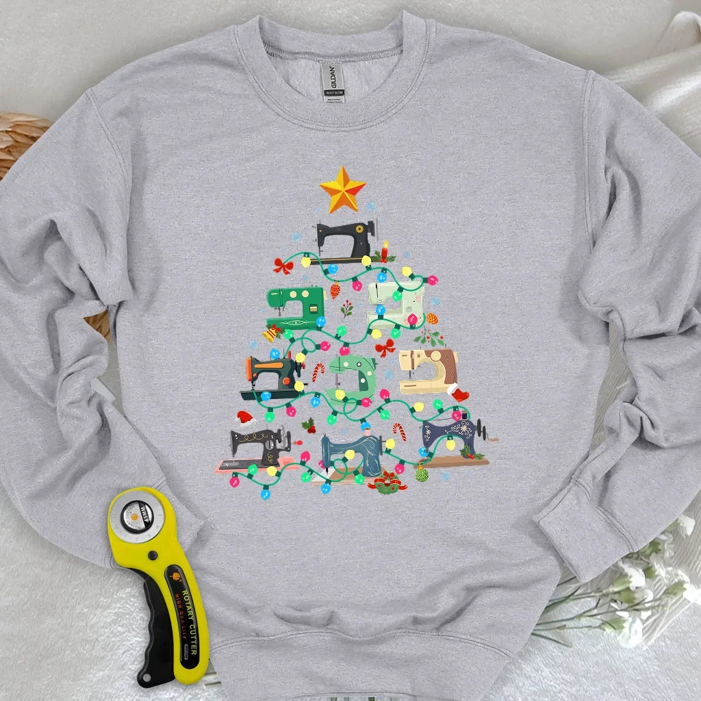 Sewing Christmas Tree Sweatshirt