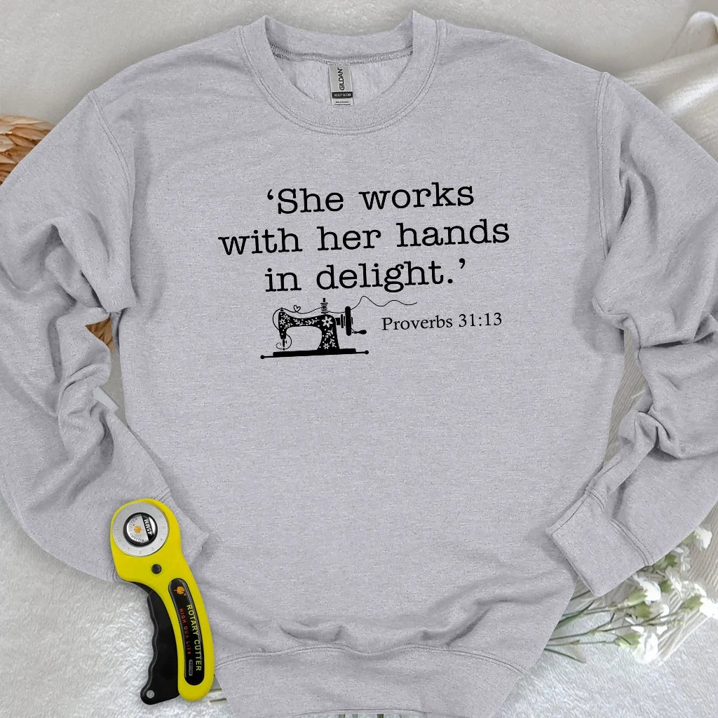 Sewing In Bible Sweatshirt