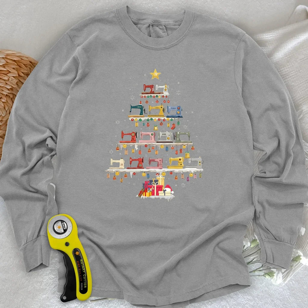 Sewing Machine Tree Long Sleeve T-shirt