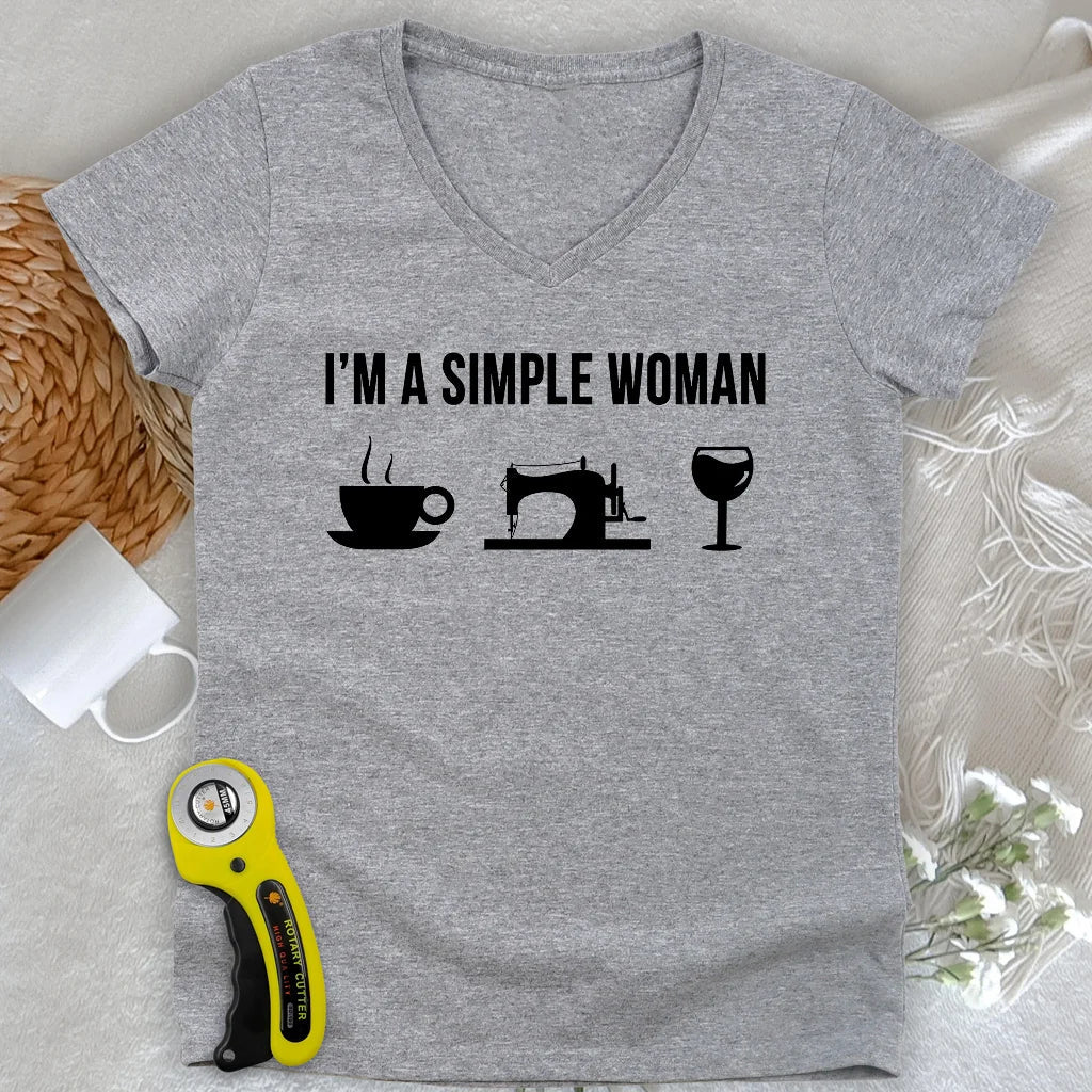 Simply Sip and Sew Lady V-neck