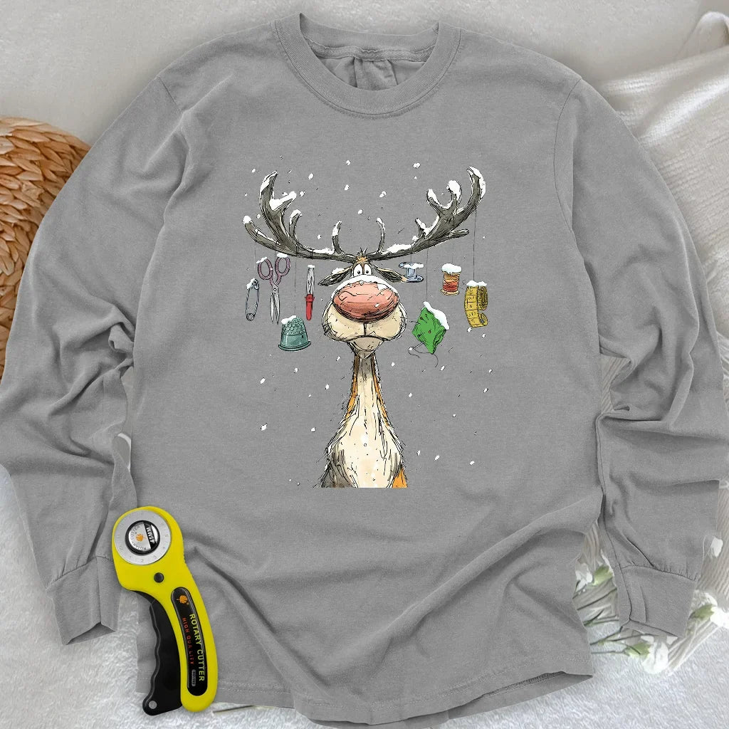 The Reindeer Quilter Long Sleeve T-shirt