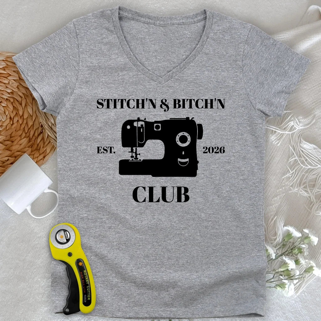 The Stitch’n & Bitch’n Club Lady V-neck