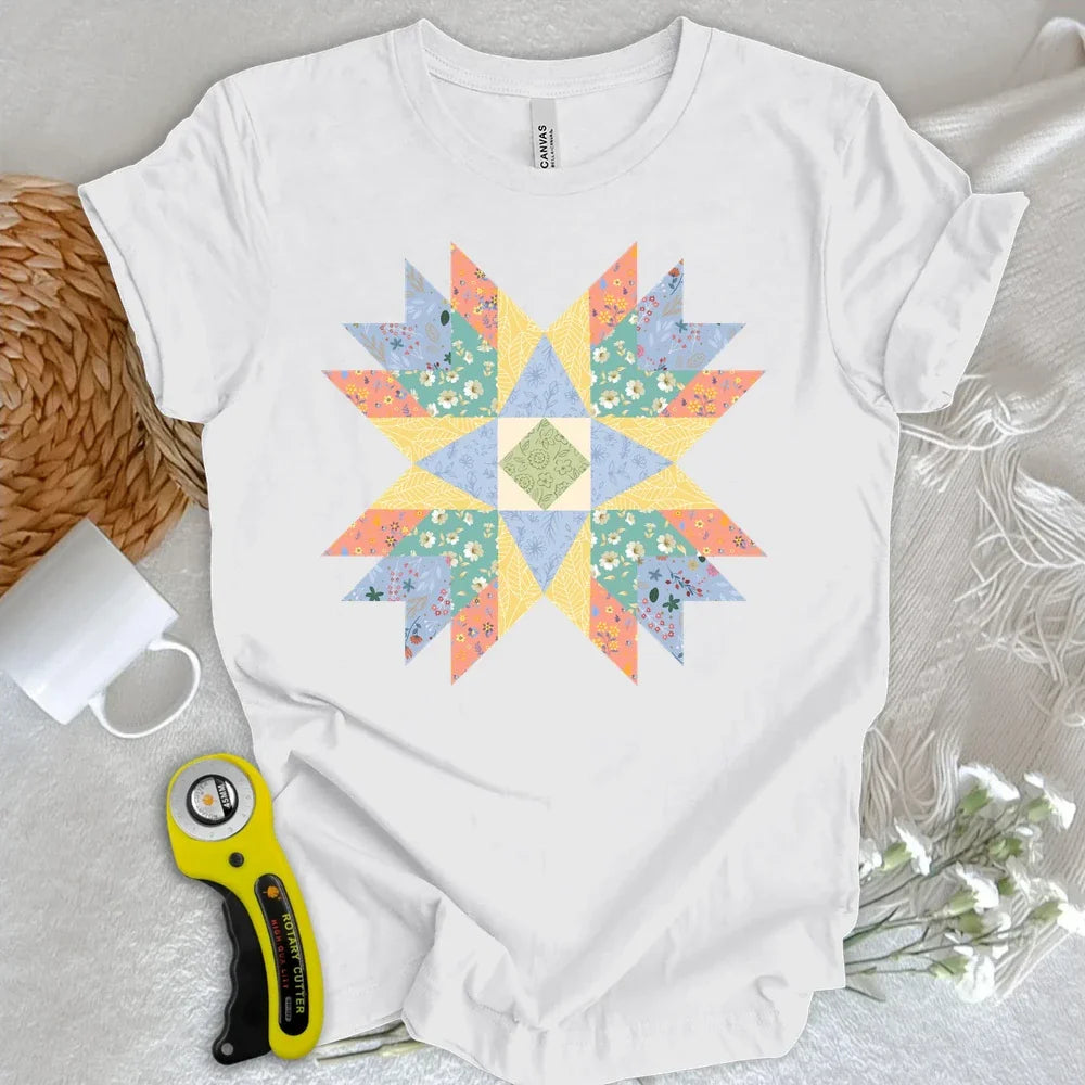 Floral Star Quilt T-shirt
