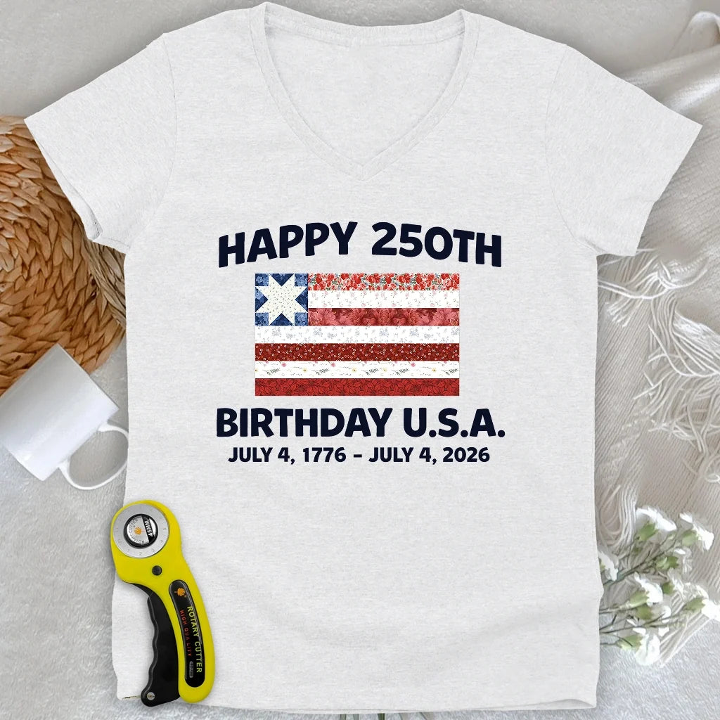 250 Years Pieced with Pride Lady V-neck