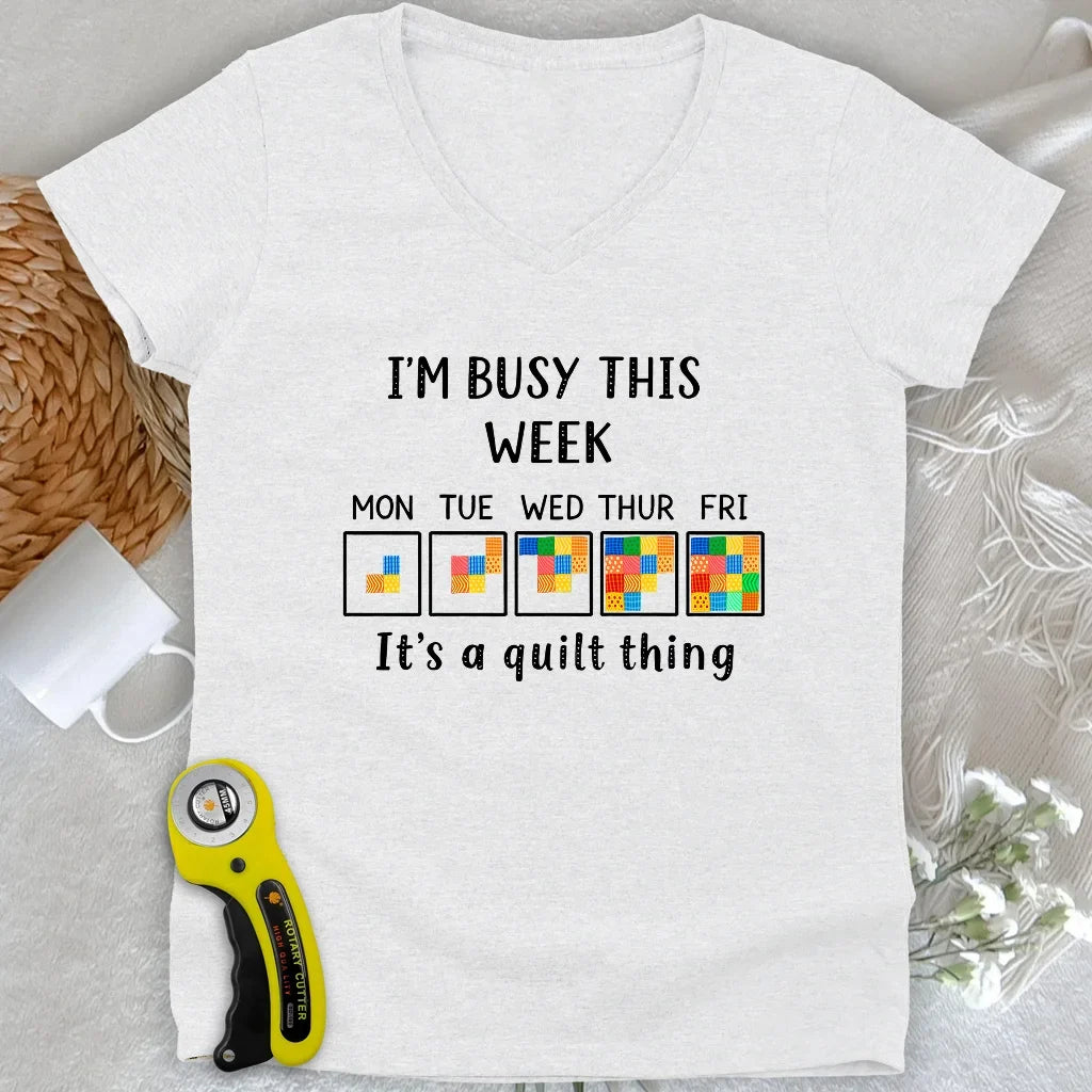 A Busy Week Lady V-neck